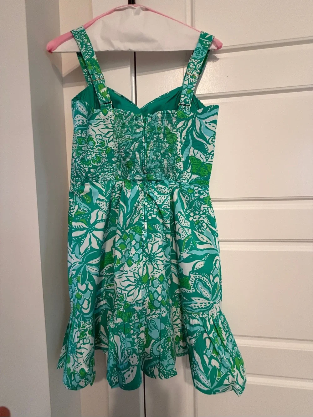Lilly Pulitzer Green & Teal Floral Romper - Picture 4 of 6